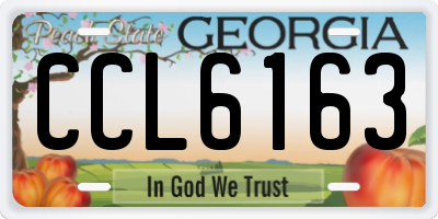 GA license plate CCL6163