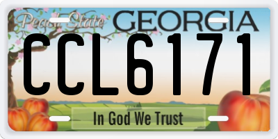 GA license plate CCL6171