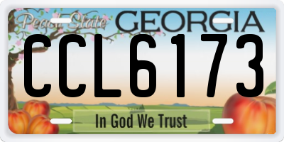 GA license plate CCL6173