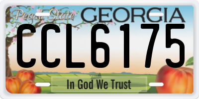 GA license plate CCL6175