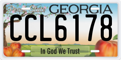 GA license plate CCL6178