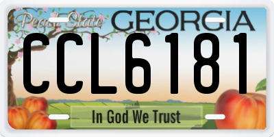 GA license plate CCL6181