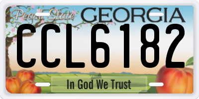 GA license plate CCL6182