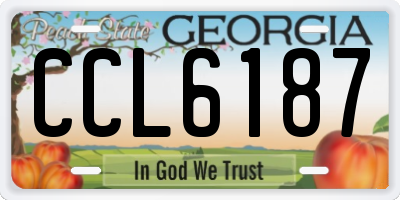 GA license plate CCL6187