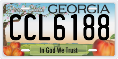 GA license plate CCL6188