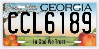 GA license plate CCL6189