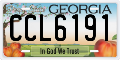 GA license plate CCL6191