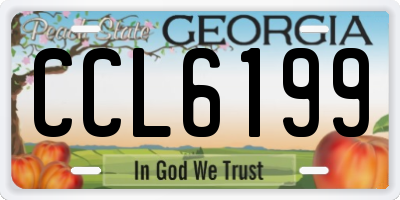 GA license plate CCL6199