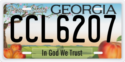 GA license plate CCL6207