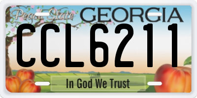 GA license plate CCL6211