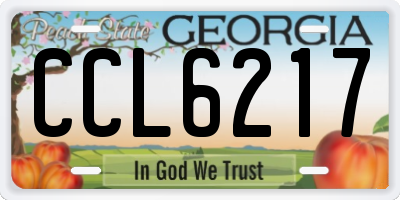 GA license plate CCL6217