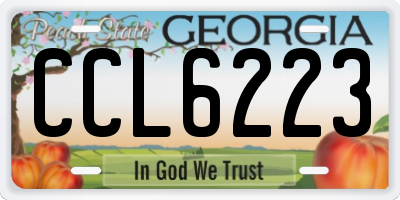 GA license plate CCL6223