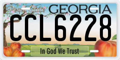 GA license plate CCL6228