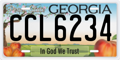 GA license plate CCL6234