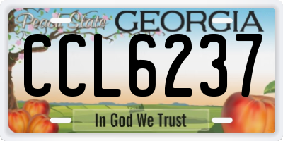 GA license plate CCL6237