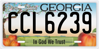 GA license plate CCL6239