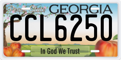 GA license plate CCL6250