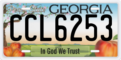 GA license plate CCL6253
