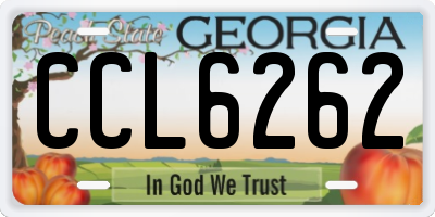 GA license plate CCL6262