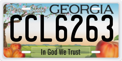 GA license plate CCL6263