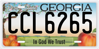 GA license plate CCL6265