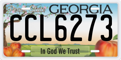GA license plate CCL6273