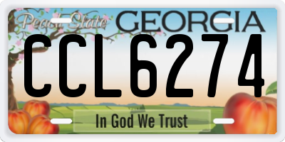 GA license plate CCL6274