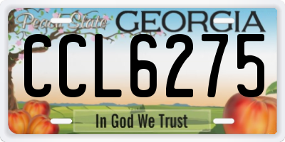 GA license plate CCL6275