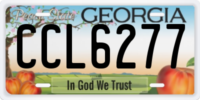 GA license plate CCL6277