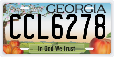 GA license plate CCL6278