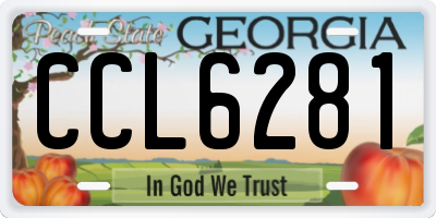 GA license plate CCL6281