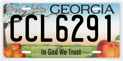 GA license plate CCL6291