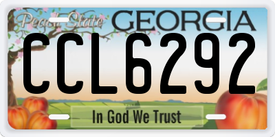 GA license plate CCL6292