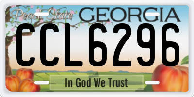 GA license plate CCL6296