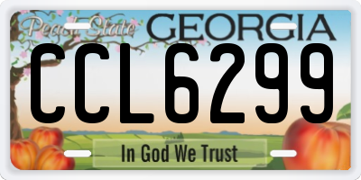 GA license plate CCL6299