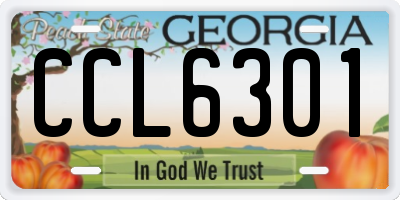 GA license plate CCL6301