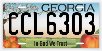 GA license plate CCL6303