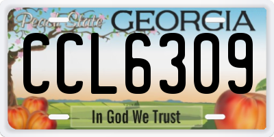 GA license plate CCL6309