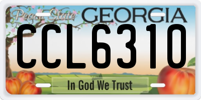 GA license plate CCL6310