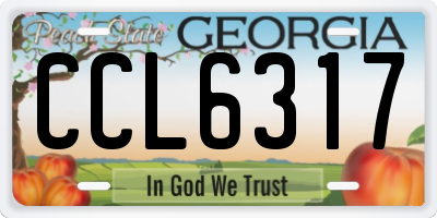 GA license plate CCL6317