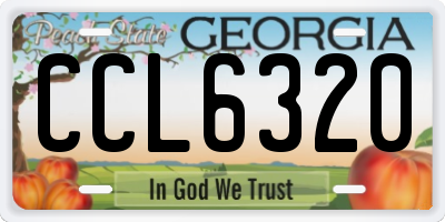GA license plate CCL6320