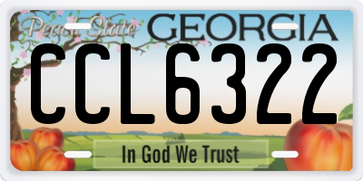 GA license plate CCL6322