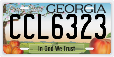 GA license plate CCL6323