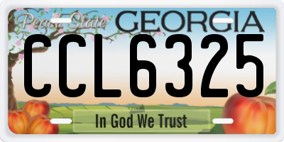 GA license plate CCL6325
