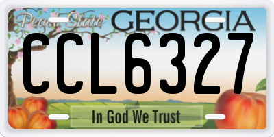 GA license plate CCL6327