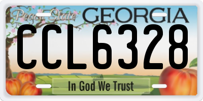 GA license plate CCL6328