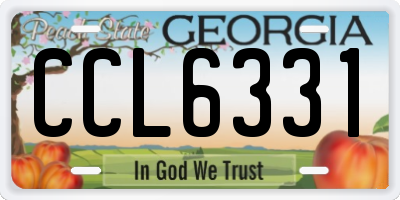 GA license plate CCL6331
