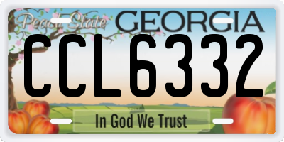 GA license plate CCL6332