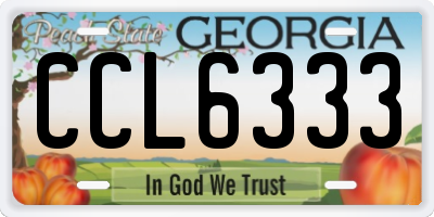 GA license plate CCL6333