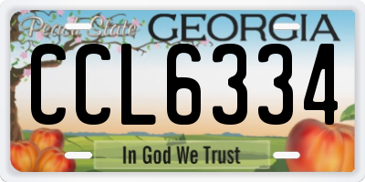 GA license plate CCL6334